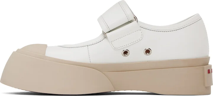 Marni White Pablo Mary Jane Ballerina Flats - Image 3