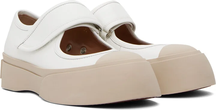 Marni White Pablo Mary Jane Ballerina Flats - Image 4