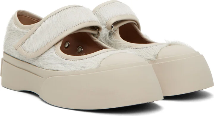 Marni White Pablo Mary Jane Ballerina Flats - Image 4