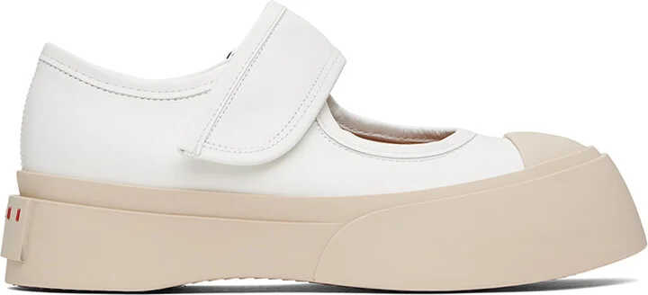 Marni White Pablo Mary Jane Ballerina Flats
