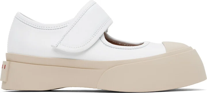 Marni White Pablo Mary Jane Ballerina Flats
