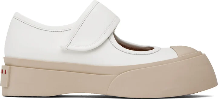Marni White Pablo Mary Jane Ballerina Flats