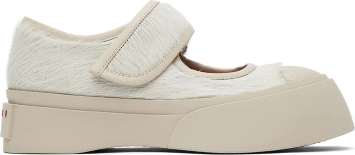 Marni White Pablo Mary Jane Ballerina Flats