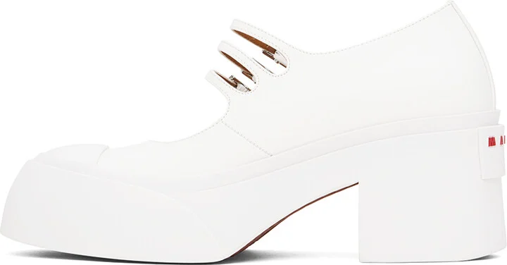 Marni White Pablo Triple-Buckle Mary Jane Heels - Image 3