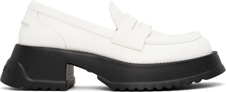 Marni White Pinched Seam Loafers