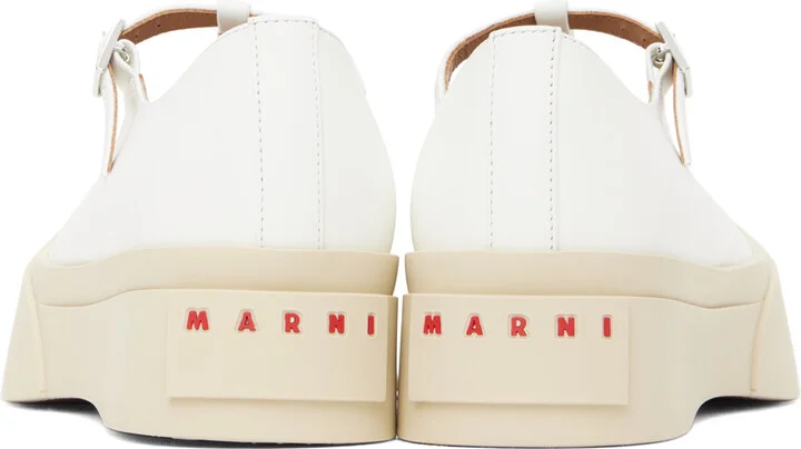 Marni White T-Bar Mary Jane Ballerina Flats - Image 2