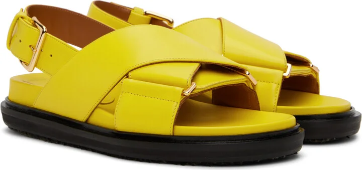 Marni Yellow Fussbett Sandals - Image 4