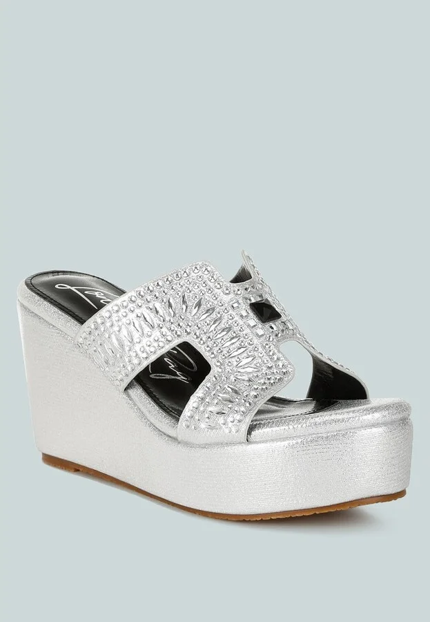 Marnier Diamante & Rhinestone Detail Cut-Out Sandals - Image 3