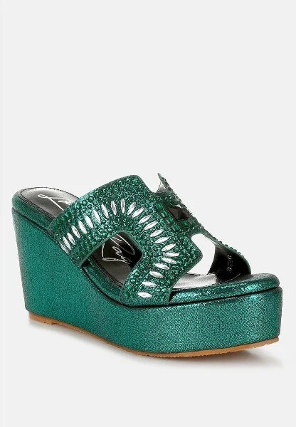 Marnier Diamante & Rhinestone Detail Cut-Out Sandals Women