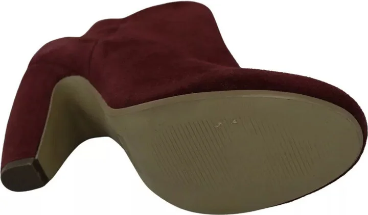 Maroon Blush Velvet Suede Penelope Ankle Boots Women's Shoes (Pre-Owned) - Image 3