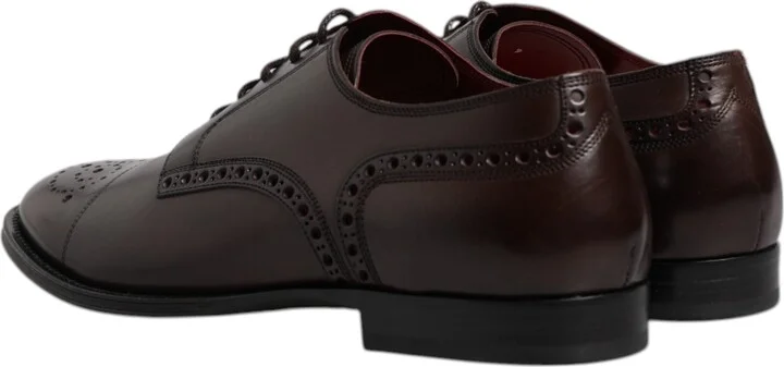 Maroon Calfskin Leather Derby Men Dress Men's Shoes (Pre-Owned) - Image 5