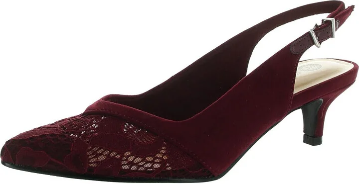 Marquette Womens Adjustable Faux Suede Slingback Heels