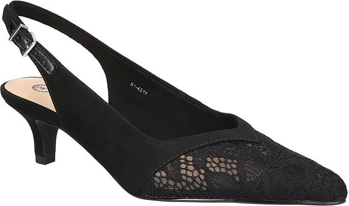 Marquette Womens Adjustable Faux Suede Slingback Heels