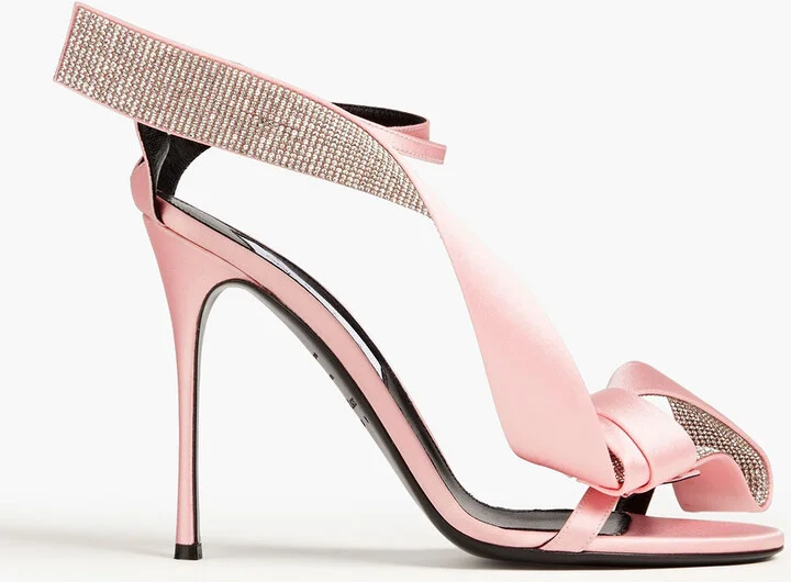 Marquise embellished satin sandals