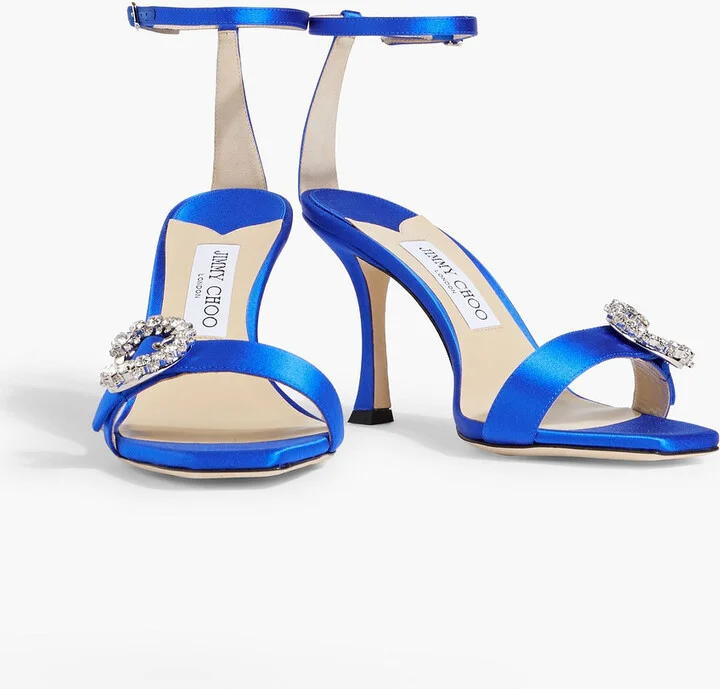 Marsai 90 crystal-embellished satin sandals - Image 2