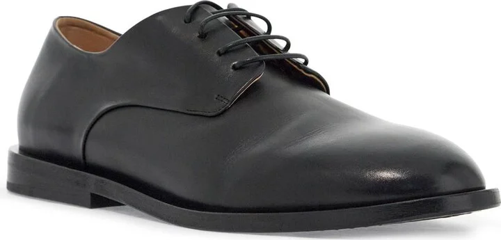 MARSELL black calf leather derby shoes with glossy finish - Image 4