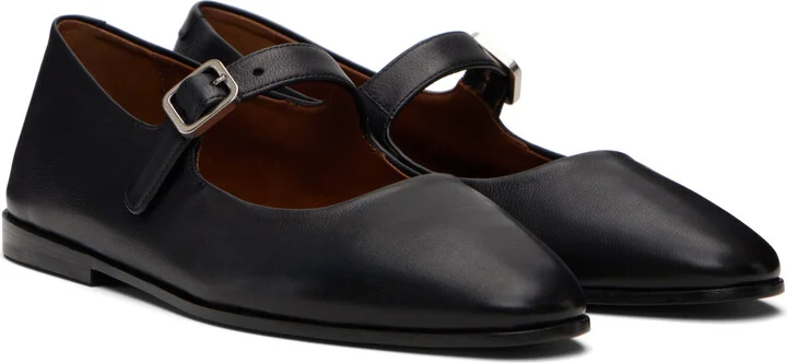 Marsèll Black Scivolo Leather Ballerina Flats - Image 4