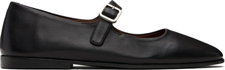 Marsèll Black Scivolo Leather Ballerina Flats