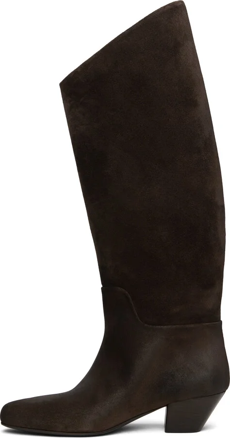 Marsèll Brown Goccio Reversed Leather Tall Boots - Image 3