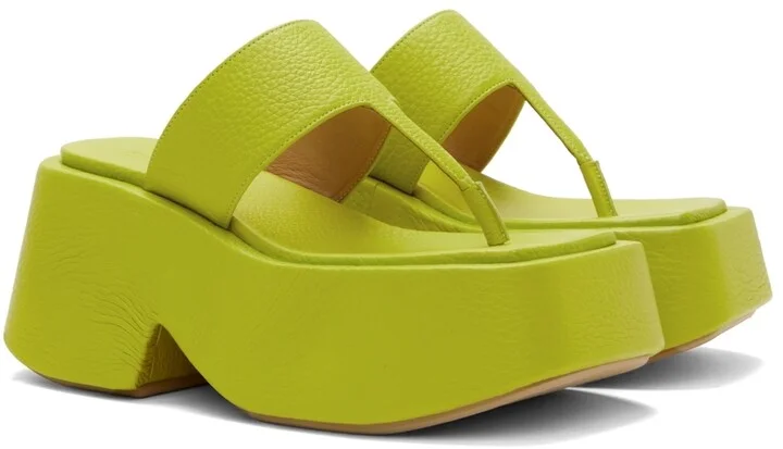 Marsèll Green Zeppo Infradito Wedge Sandals - Image 4