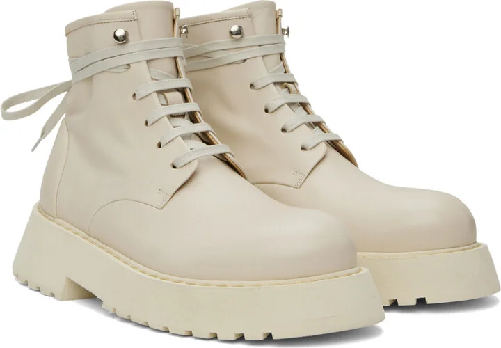 Marsèll Off-White Micarro Lace-Up Ankle Boots - Image 4