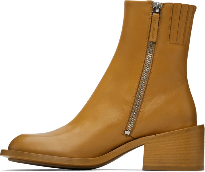 Marsèll Orange Zip-Up Boots - Image 3