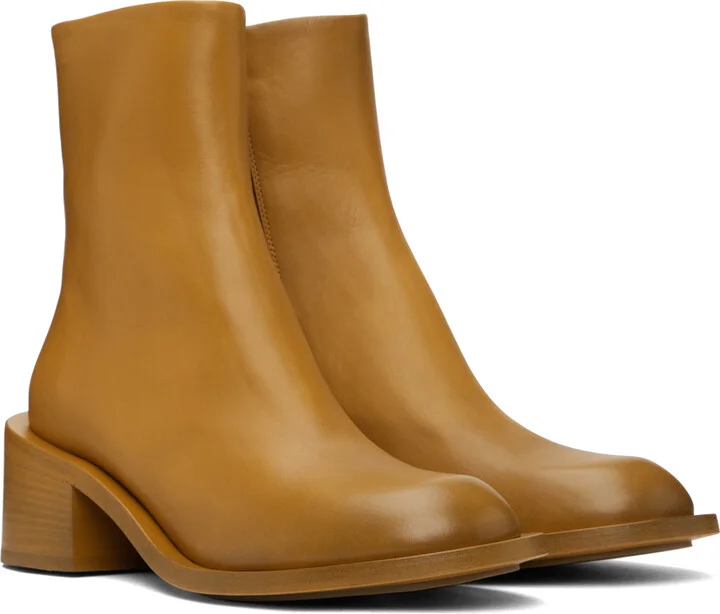 Marsèll Orange Zip-Up Boots - Image 4