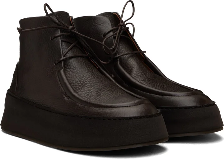 Marsèll SSENSE Exclusive Brown Cassapana Ankle Boots - Image 4