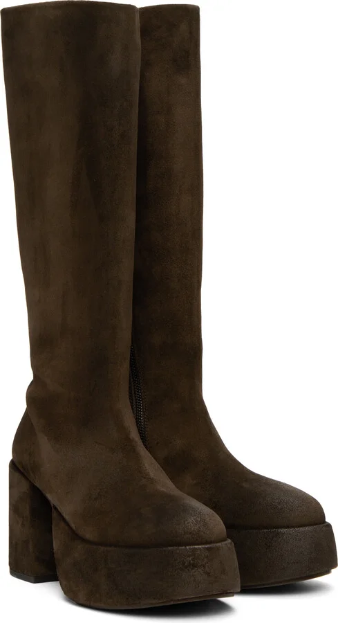 Marsèll SSENSE Exclusive Brown Tacplat Boots - Image 4