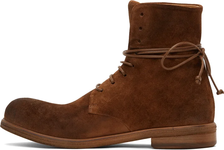 Marsèll SSENSE Exclusive Brown Zucca Media Ankle Boots - Image 3