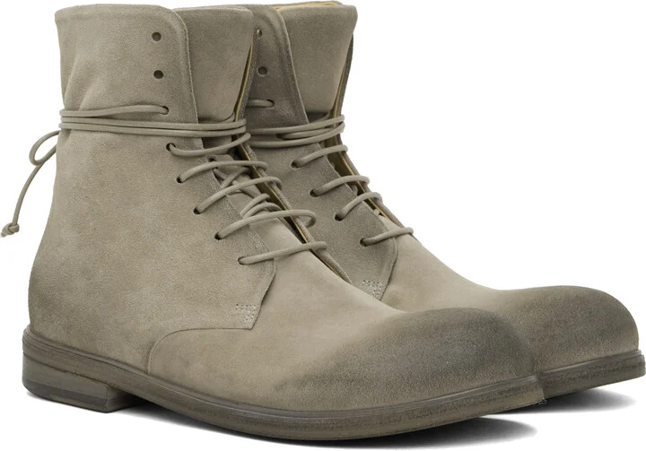 Marsèll SSENSE Exclusive Gray Zucca Media Ankle Boots - Image 4