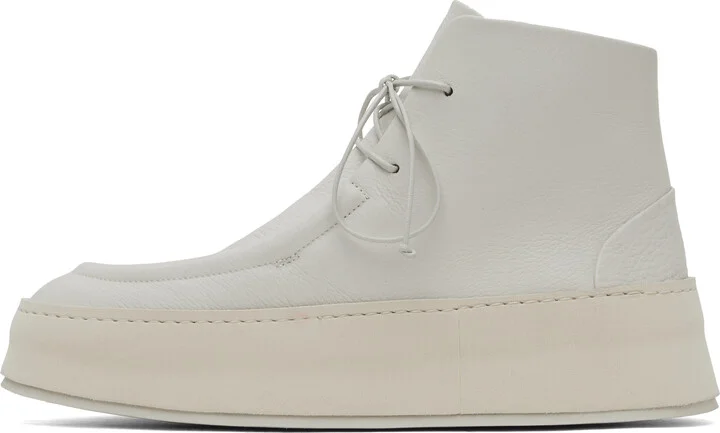 Marsèll SSENSE Exclusive White Cassapana Ankle Boots - Image 3