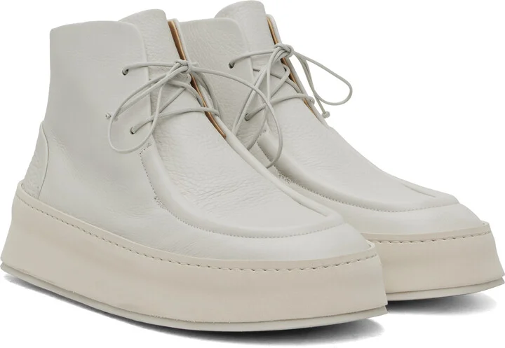 Marsèll SSENSE Exclusive White Cassapana Ankle Boots - Image 4