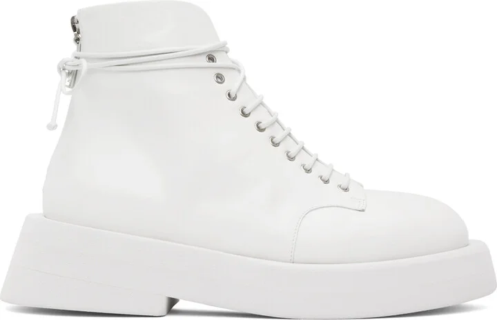 Marsèll White Gomme Gommellone Boots