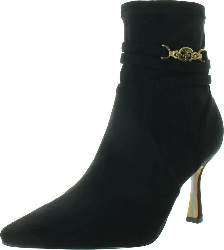 Marsella Womens Embellished Faux Suede Booties