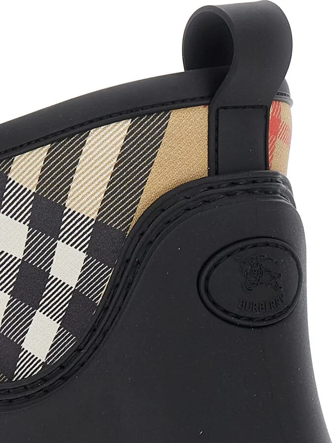 'marsh' Black Ankle Boots With Embossed Ekd Logo And Check Motif In Rubber Woman - Image 2