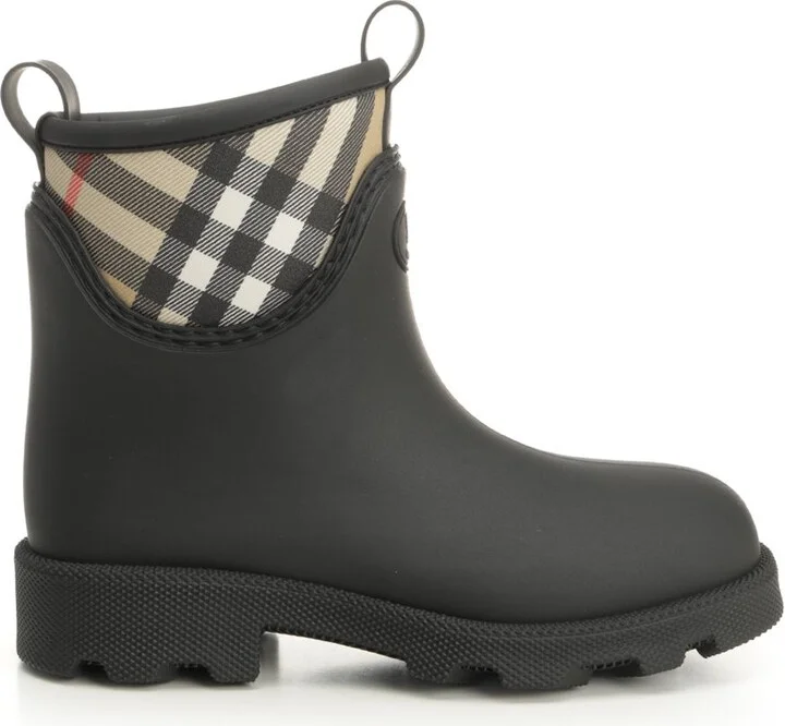 Marsh Stamp Rubber Ankle Boots Black
