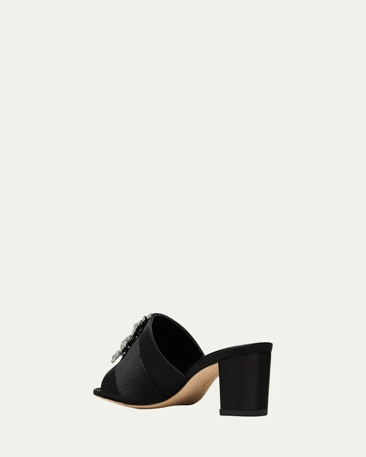 Marta Crystal Buckle Silk Sandals - Image 3
