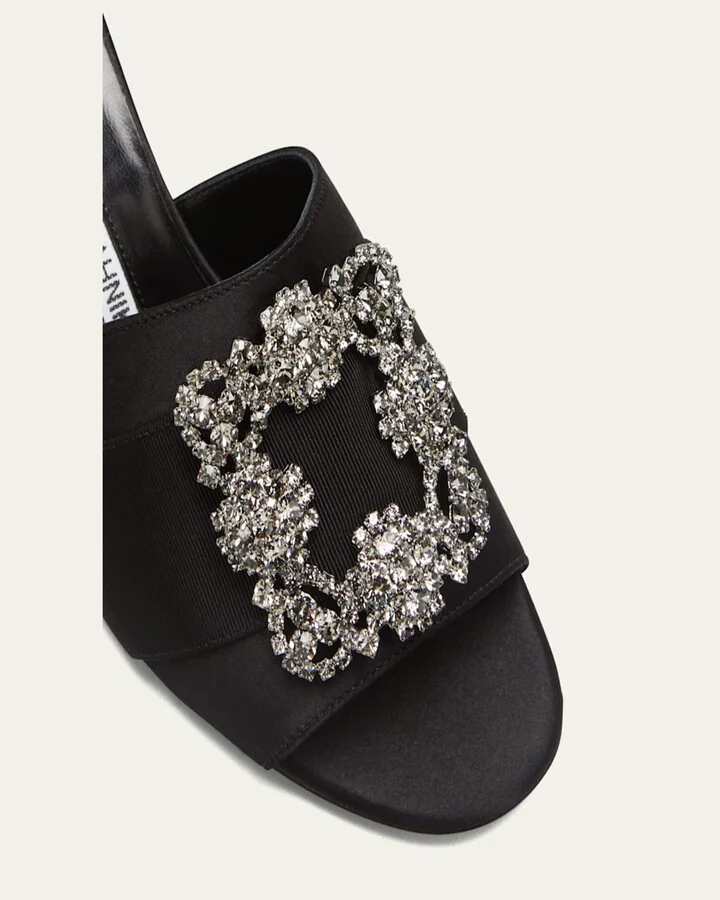 Marta Crystal Buckle Silk Sandals - Image 4