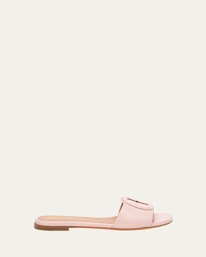 Marta Leather Buckle Flat Sandals