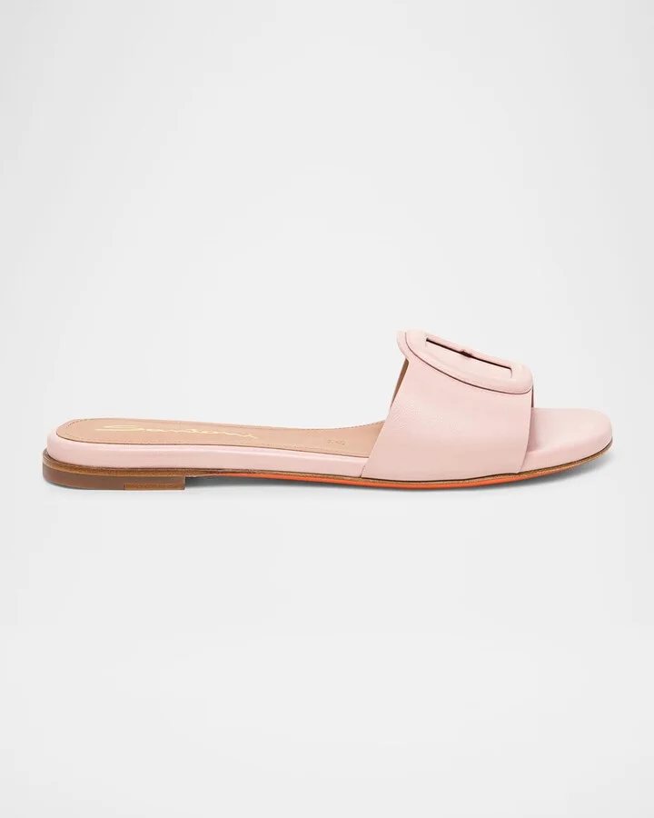 Marta Leather Buckle Flat Sandals