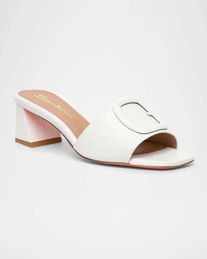 Marta Leather Buckle Mule Sandals - Image 3