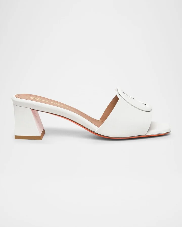 Marta Leather Buckle Mule Sandals