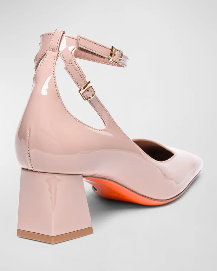 Marta Patent Ankle-Strap Pumps - Image 4