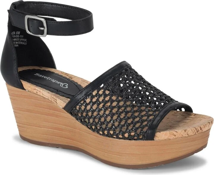 MARTA Womens Wedge Ankle Strap Heels