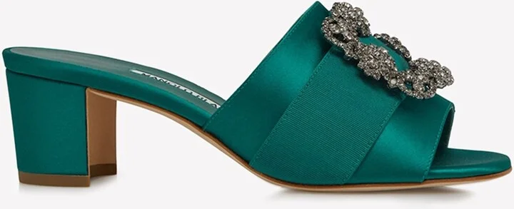 Martanew 50 Crystal Buckle Mules