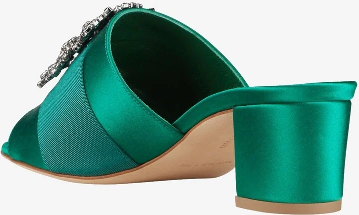 Martanew 50 Satin Mules with Crystal Buckle - Image 2