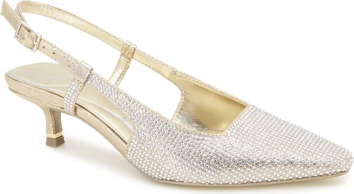 Martha Crystals Slingback Kitten Heel Pump