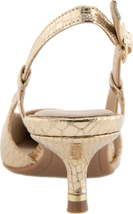 Martha Snakeskin Embossed Slingback Pump - Image 6