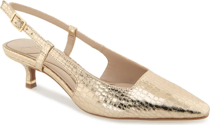 Martha Snakeskin Embossed Slingback Pump